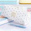 Multi-functional Polka Dot Design Pencil Case Cartoon Large Capacity Pen Bag Stationery Storage Bag School Office Supplies