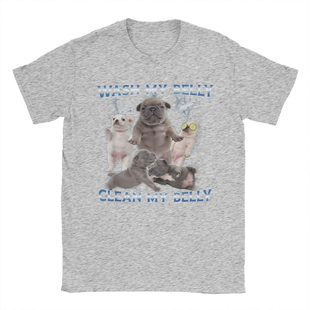 Pibble Dog Wash Помой мне живот Смешные Мемные Футболки Мужские Круглый Вырез Чистый Хлопок Футболка Короткий Рукав Футболки Большого Размера Одежда