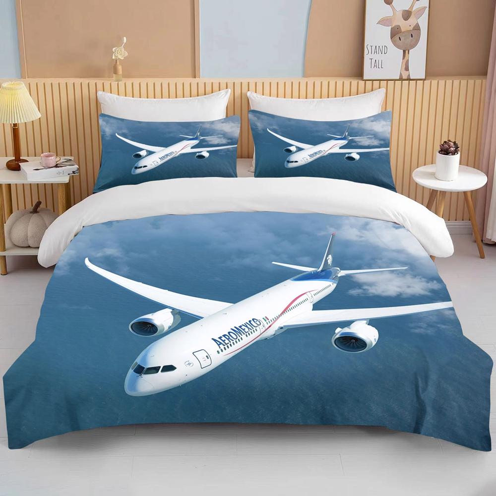 Fashion 3D Printed Airplane Plane Bedding Set Cartoon Duvet Covers With Pillowcases Soft Bedclothes Custom Bed Linen Drop Ship