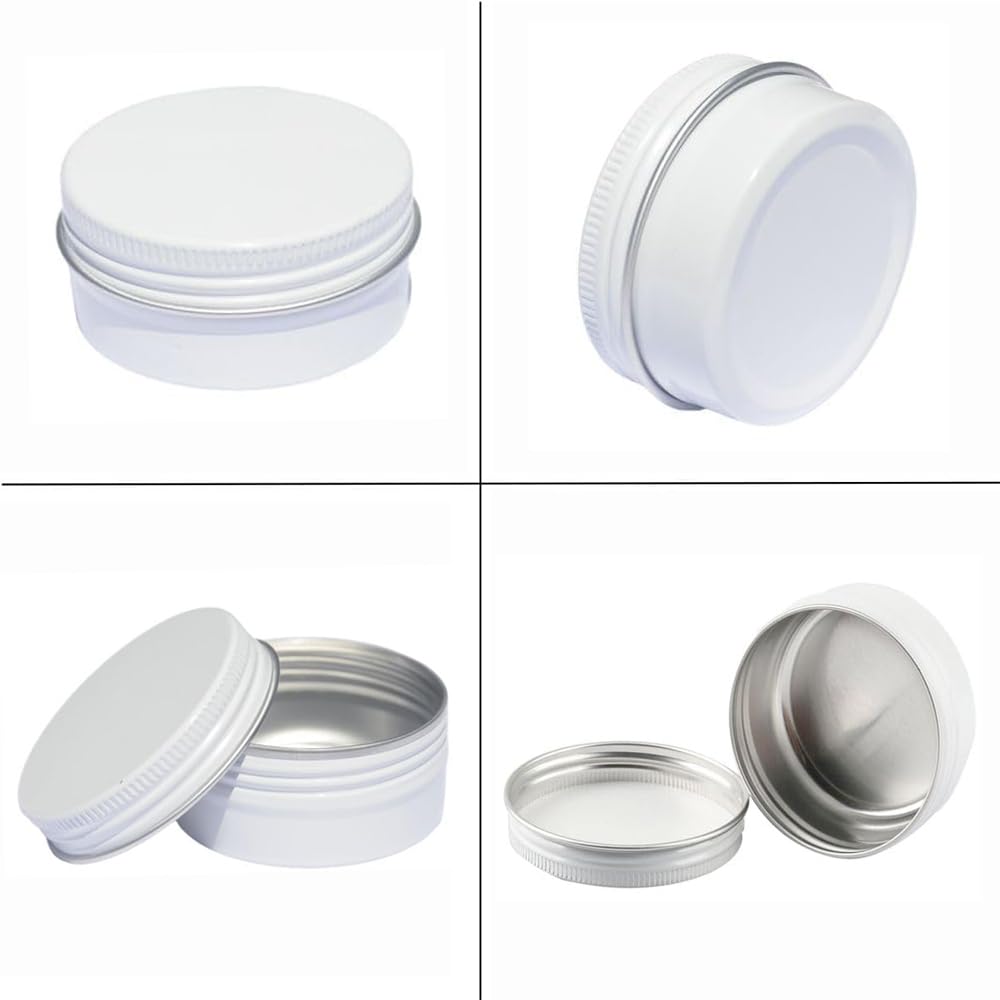 Wopanxye 6 упаковок по 5 унций, белая алюминиевая банка, косметический крем, тени для век, мазь, блеск для губ, чайная свеча, многоразовый контейнер, банки для краски, алюминиевая банка