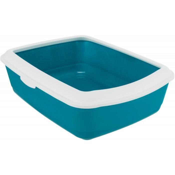 Litter Tray - Trixie - Classic - Petrol/white Color - Dimensions 37x15x47 Cm - Removable Rim