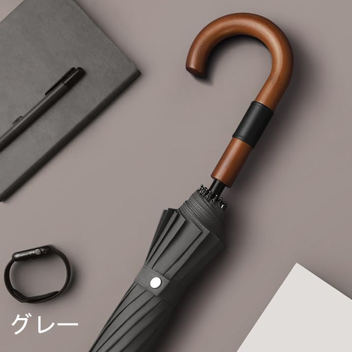 Длинный 16-дюймовый высокопрочный стеклянный J деревянный открывается одним зонтом унисекс, мужской, стильный, 125 см, зонт, большой, зонт, мужской зонт, спицы,