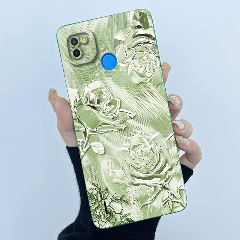 Чехол для Tecno Pop 4 Lte, Жидкий силикон, Модный, Простой, Масляная живопись, Цветочная задняя крышка для телефона Techno Pop4 Air, BC1s