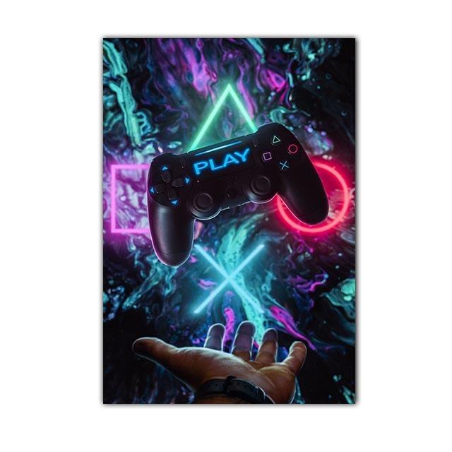 Игра на стене, печать плакатов, настенное искусство, игровой плеер, картина на холсте, игровой плеер