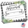 Certificate of Achievement Awards - 25 Award Certificates of Completion Paper for Printing, Gold Student of The Month Diploma for Achievement