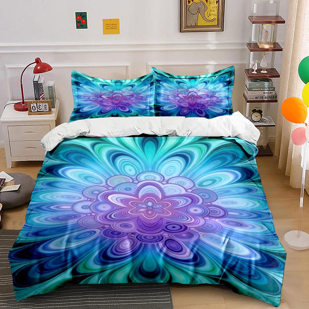 Mandala-inspired floral design. Bedding sets Duvet cover sets Duvet covers Pillowcases(1* Duvet Cover 2* Pillowcases without duvet insert)