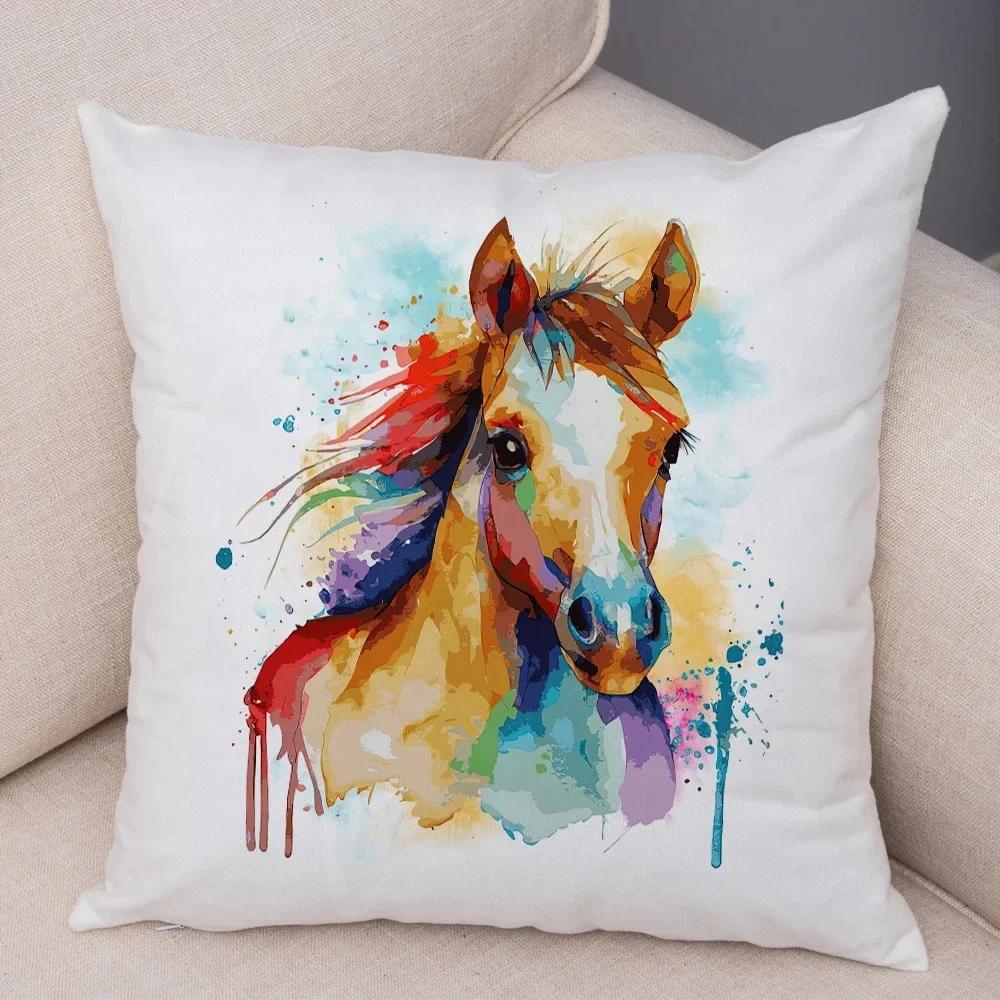 Cartoon Cat Dog Lion Panda Bird Cushion Cover Decor Cute Animal Pillow Case Peach Skin Soft Pillowcase For Children Room Home