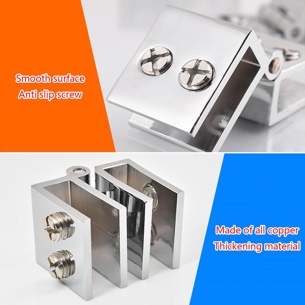 Толщина стеклянной дверной петли Медный стеклянный зажим 0 градусов/90 градусов/180 градусов Стеклянная витрина для шкафа Дверная петля