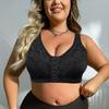 Large Breasts Make You Look Smaller Plus Size Seamless Underwear Front Buckle Ultra-thin Lace Bra Full Coverage No Wire Bra