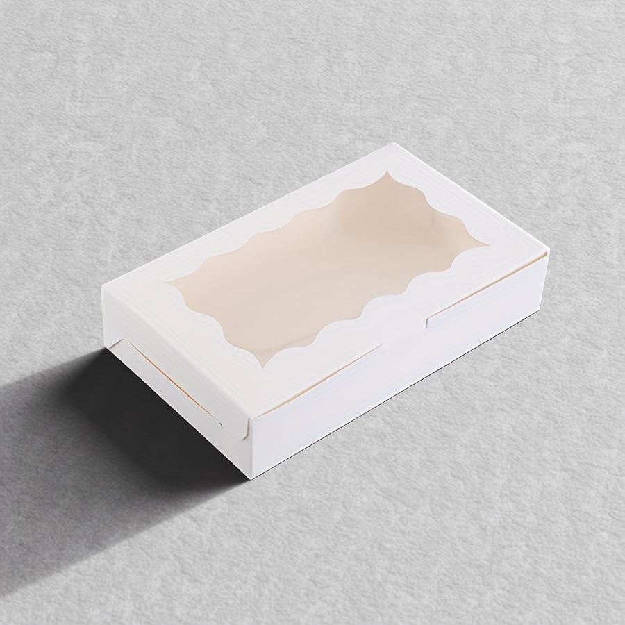 Белая картонная коробка из крафт-бумаги для выпечки с окном для тортов и десертов