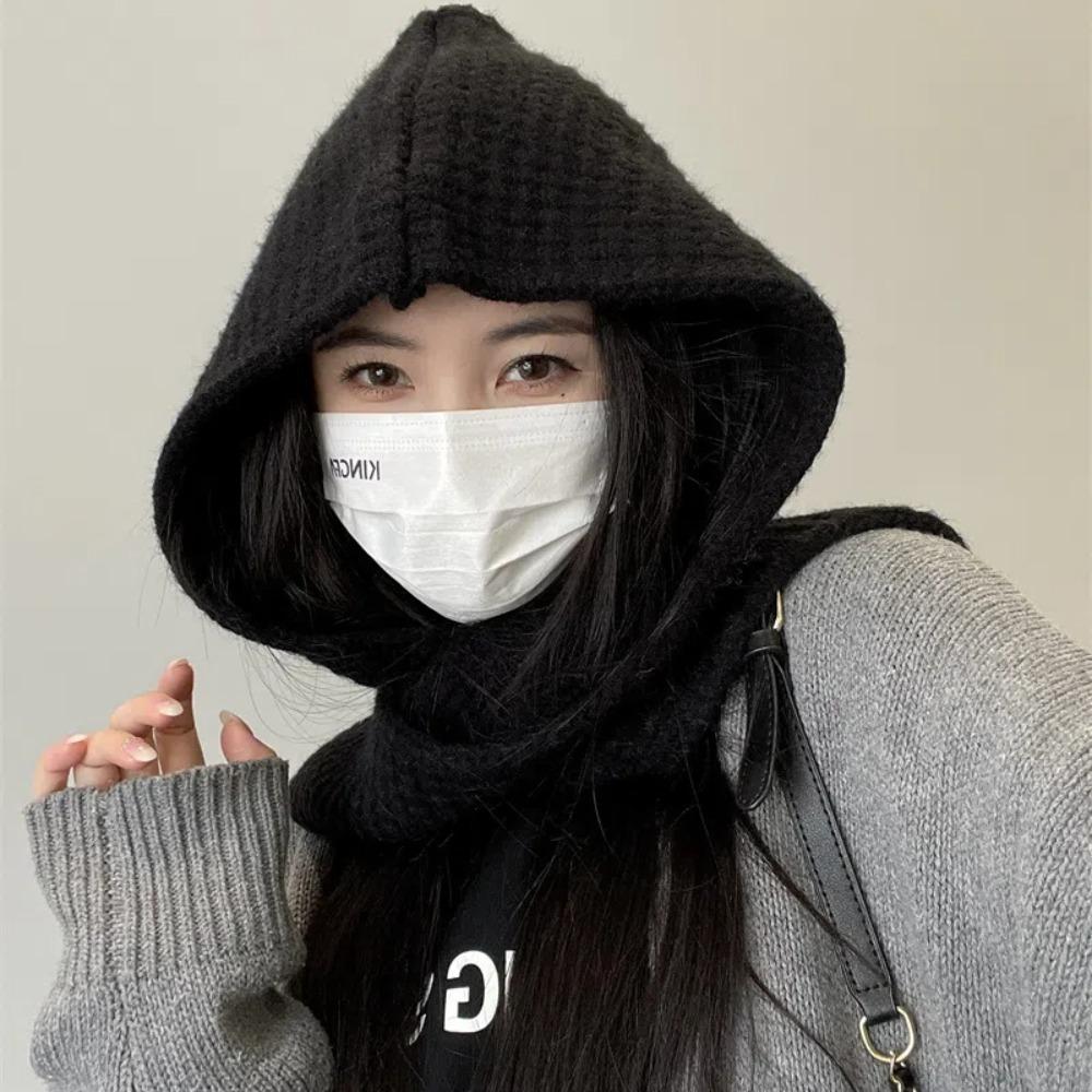 Triangular Knitted Hooded Caps Acrylic Fibres Winter Neckerchief Hat  School