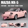 1/32 Мазда МХ-5 Миниатюрная литая модель Miata Roadster Игрушечный автомобиль Модель Звук и Свет Двери Открываются Коллекция Подарок Для Детей Мальчика Ребенка