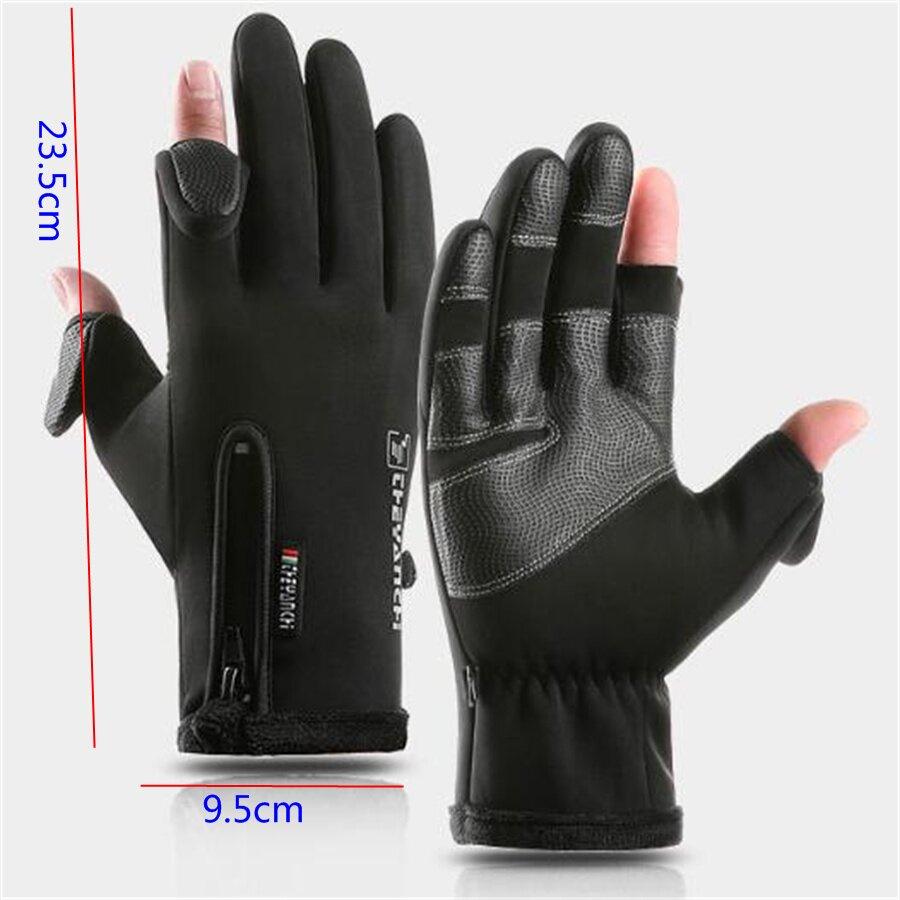 Winter Waterproof Touchscreen Gloves, 3-Finger Exposed Thermal Gloves for Fishing & Cycling