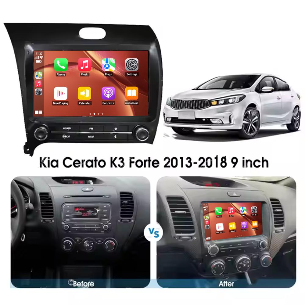 Автомобильное радио Carplay для Kia Cerato 3 K3 Forte 2013 - 2018 GPS-навигация Мультимедийный плеер Android Auto Stereo 5G Wifi 2din DVD