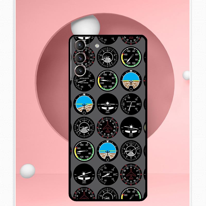 Flight Instruments Case For Samsung Galaxy S25 Ultra S21 S22 S23 S24 Ultra S9 S10 S20 Plus S25 FE Cover Funda