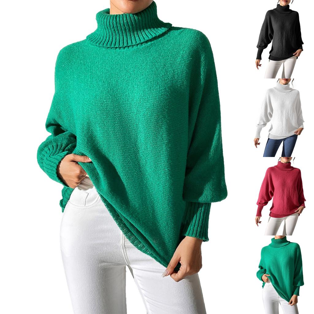 Women's Casual, Fashionable, Comfortable, Solid Color, Minimalist Top, High Collar, Turtleneck Sweatermin