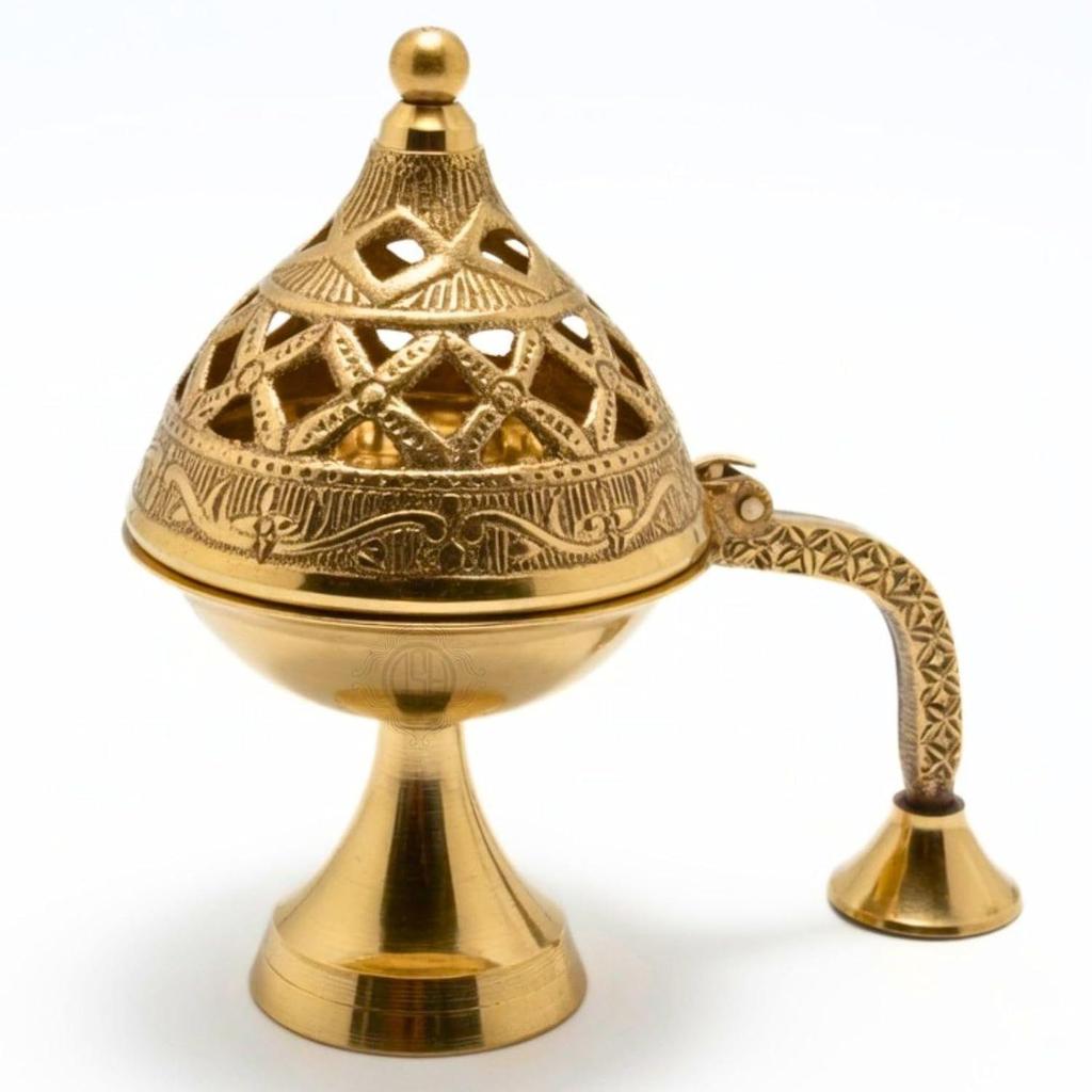 Латунный курильница для благовоний Dhuna для Loban Традиционный Dhoop Dani Sambrani Держатель для благовоний Dhuni для Пуджи