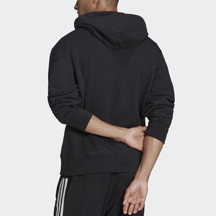 Adidas Originals Embroidered Trefoil Solid Color Hoodie Unisex Hoodie Black HF6373