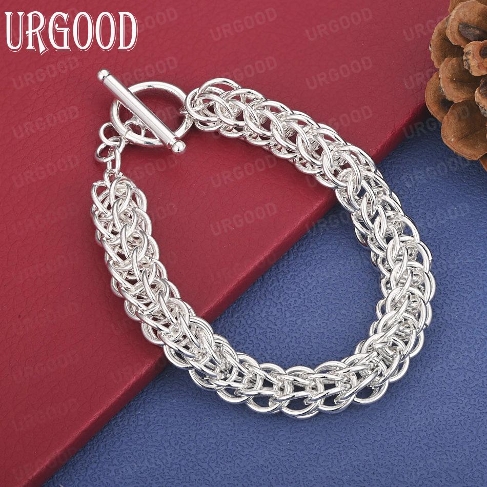 Браслет-цепочка из стерлингового серебра 925 пробы с несколькими кругами, модные свадебные украшения
