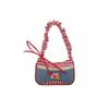 Leisure Lattice Shoulder Bag Rural Style Crossbody Bag Vintage Denim Underarm Bag  Students