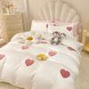 Ins Love Heart Bedding Set Princess Duvet Cover Sheets With Bedspread Single Twin Full Queen Double Size Bedroom Decor For Home