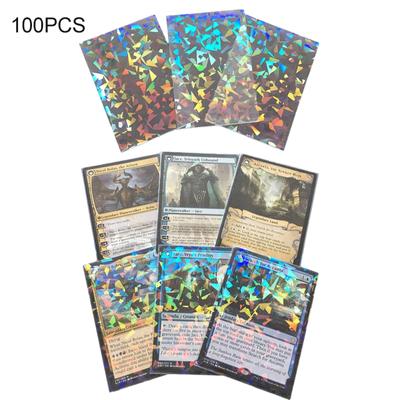 100 шт. 61*88/65*90 мм Протекторы для карт Радужные Лазерные Блестящие Протекторы для карт Покемон Yu-Gi-Oh