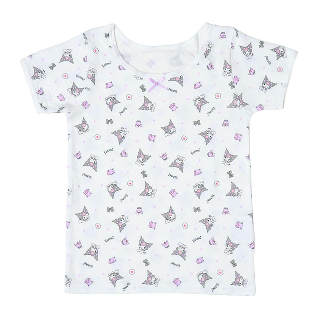 Sanrio Quilted Short Sleeve Undershirt Set with Name Label Product Number 213152 Kids' (2 Pieces), Kuromi, 120cm, Inside,