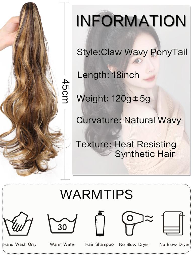 18-дюймовый черный красный блондин коричневый конский хвост наращивание коготь вьющиеся волнистые клипсы накладные волосы конский хвост наращивание волос длинный конский хвост синтетический для женщин