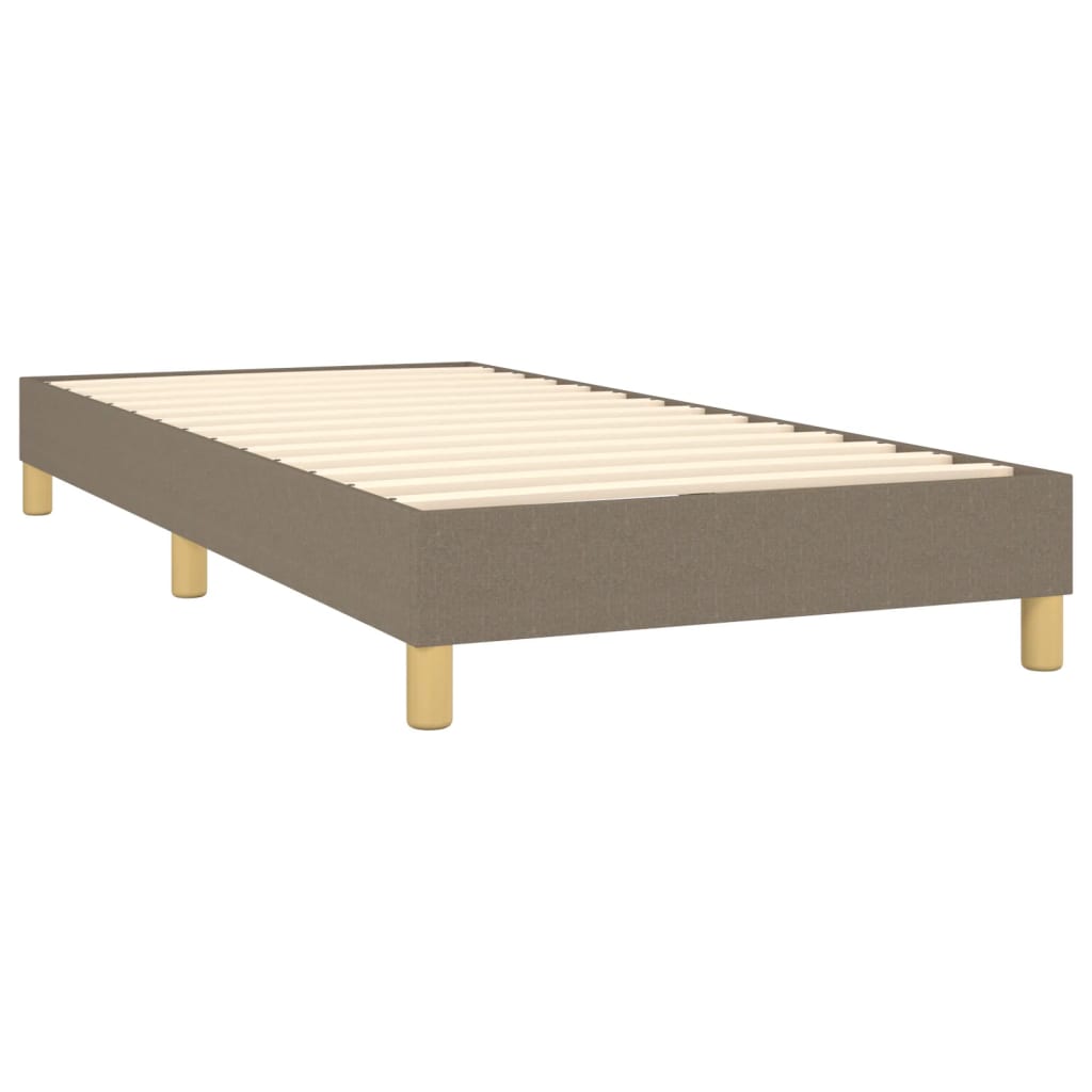 Box Spring Bed with Mattress Taupe 90 x 200 cm Fabric