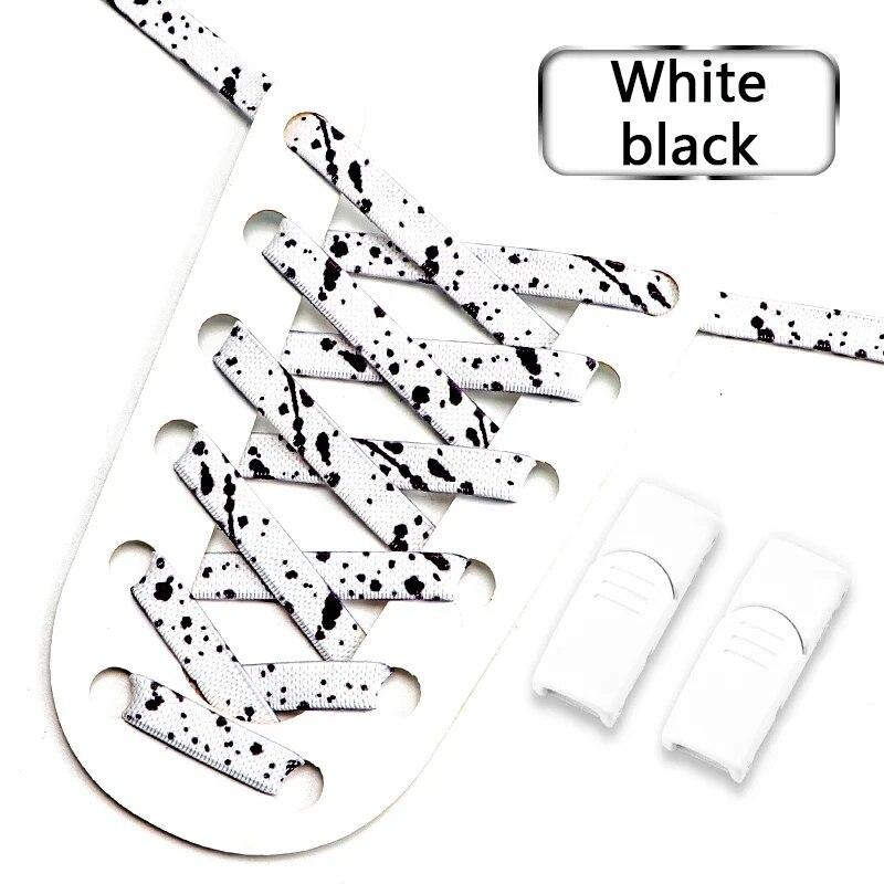 Кроссовки на плоской эластичной шнуровке, шнурки с магнитной пряжкой и застежкой без завязок, шнурки с принтом чернил для детей и взрослых, шнурки без завязок