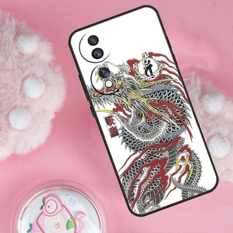 Чехол с татуировкой дракона Якудза для Honor Magic 7 Lite 5 6 Pro Honor 200 50 70 90 Lite X9b X9a X8b X8a X8 X9 X9c