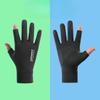 Sunscreen Gloves Driving Fishing Leaking Two Fingers Ice Silk Anti-slip Gloves Breathable Fitness Cycling Express Quick Dry Gloves