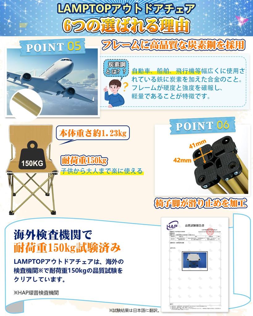 [ОткрытьЗакрыть за одну секунду] Уличный стул LAMPTOP, спинка, складной стул, легкий, компактный стул, походный стул, грузоподъемность 150 кг, высота