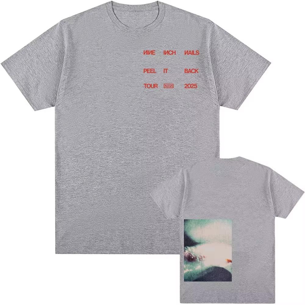 Rock Band Nine Inch Nails Tshirts Peel It Back Tour 2025 NEW T Shirt Cotton Summer Round Neck Male T-shirt Men Women Streetwear