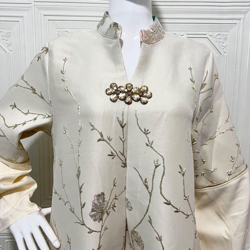 Дубайская арабская мода: Высококачественный вышитый градиентный жаккардовый длинный халат