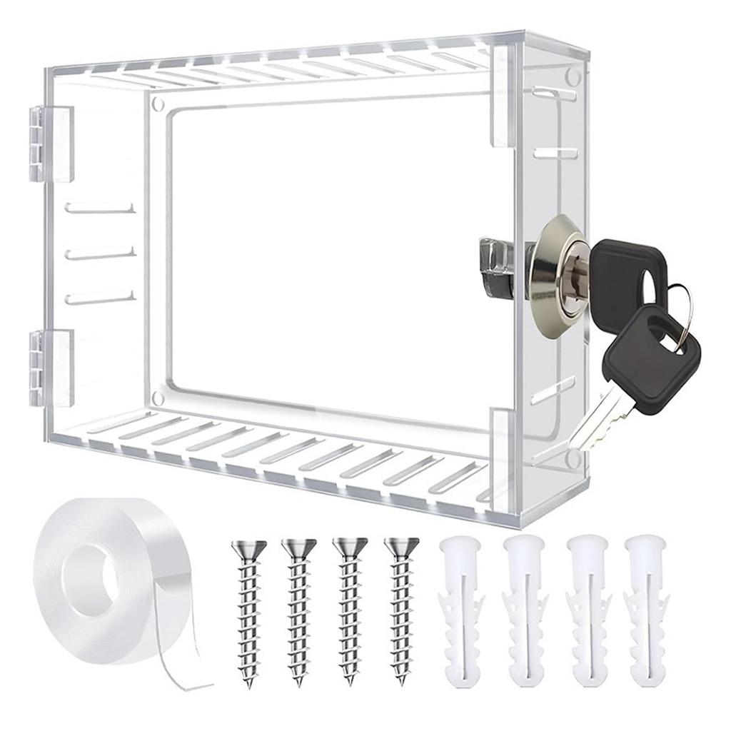 Универсальный термостат-бокс с ключом, настенный, прозрачная крышка термостата с замком, защита термостата, защитная крышка