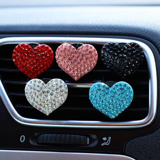 4 шт. автомобильный освежитель воздуха со сверкающими стразами, элегантное украшение автомобиля, зажим для ароматерапии для поездки с красивым ароматом