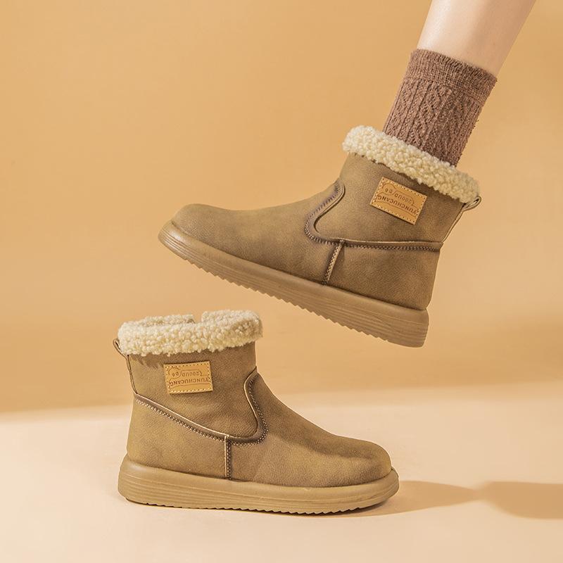 Genuine Leather Snow Boots Women Winter Shoes Waterproof Warm Plush Cold Winter Ladies Ankle Boots Non-slip Plus Size 41