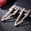 V Shape Design Fashion Jewelry Gifts For Women Earrings Synthetic Zircon Luxurious Fashion Handmade