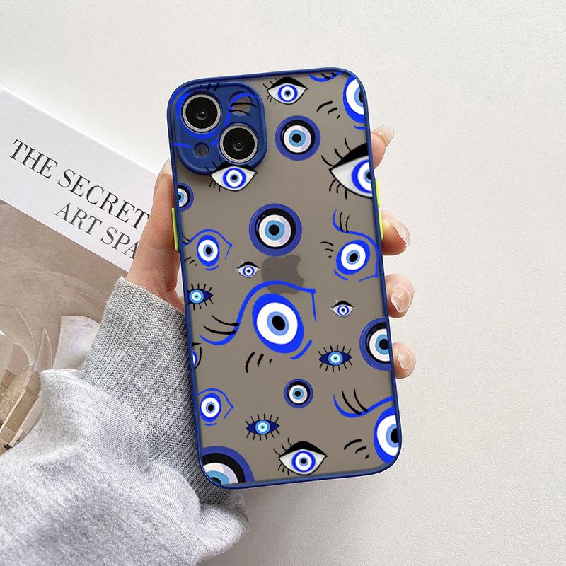 Турецкий Синий Амулет от Сглаза Абстрактный Чехол для Телефона для IPhone 12 11 14 Pro Max X XR XS XR Классические Прозрачные Чехлы для iPhone 13 Fundas