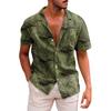 Мужские гавайские рубашки с короткими рукавами и пуговицами с принтом. Мужские повседневные модные рубашки с короткими рукавами.
