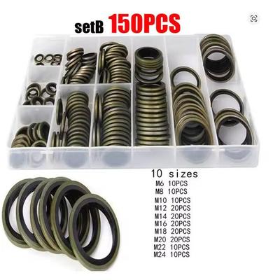 Трансграничный набор для ремонта масляных прокладок высокого давления, 150 шт. (Резина, Уплотнения, Шайбы 6-24)