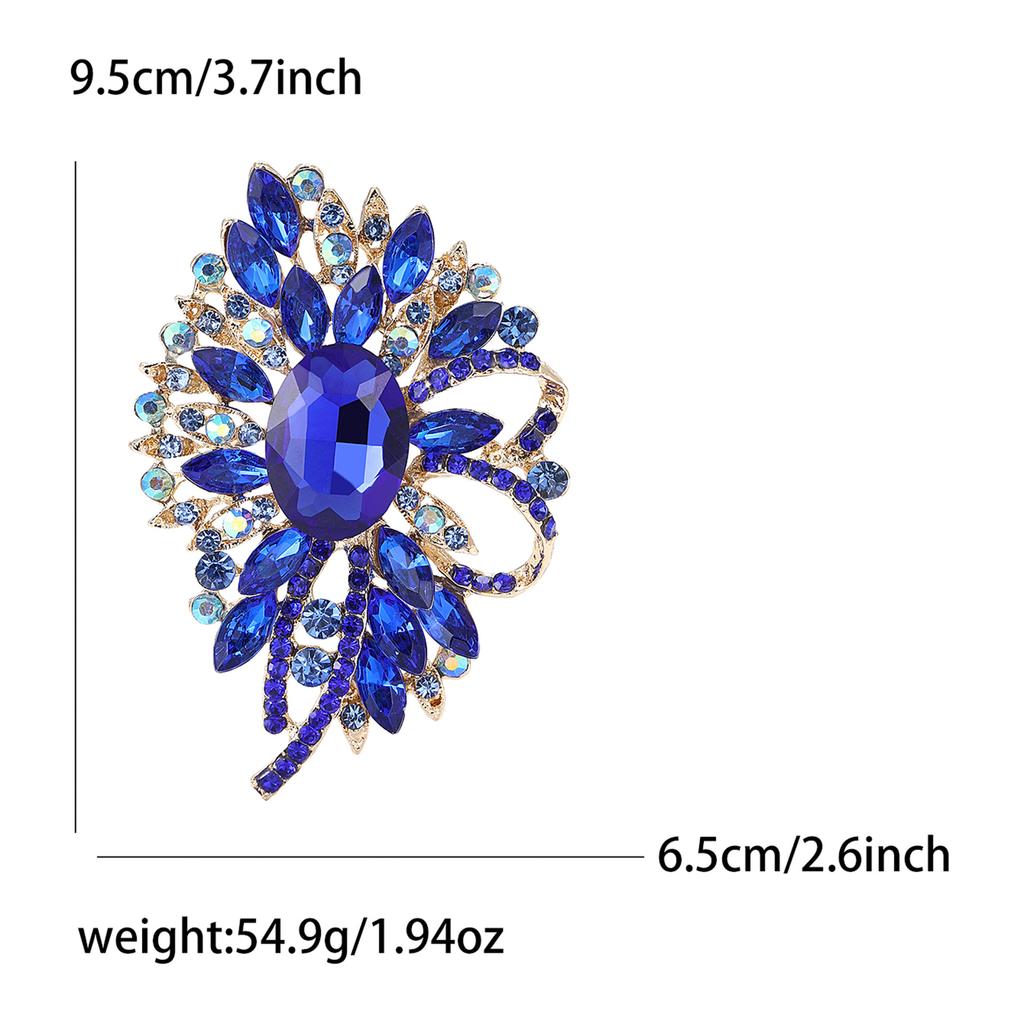 African Atmospheric Alloy Large Glass Brooch Delicate High-End Women'S Cardigan Shawl Brooch Ornament Pin