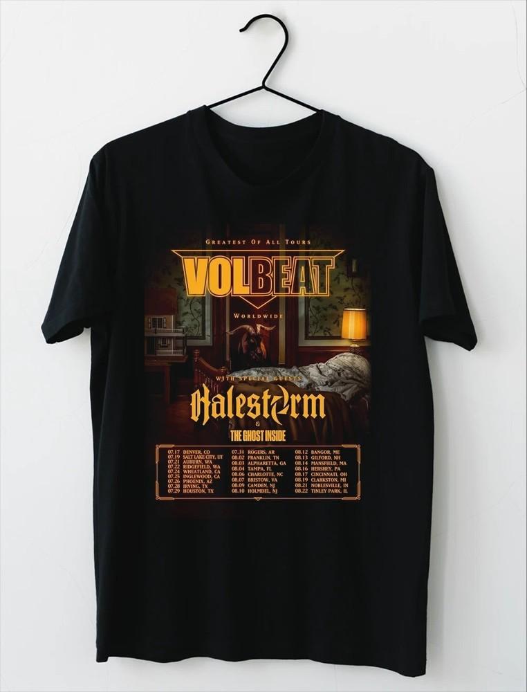 Comfort Colors Volbeat Halestorm 2025 даты тура Футболка Все размеры S-5XL Унисекс Футболка