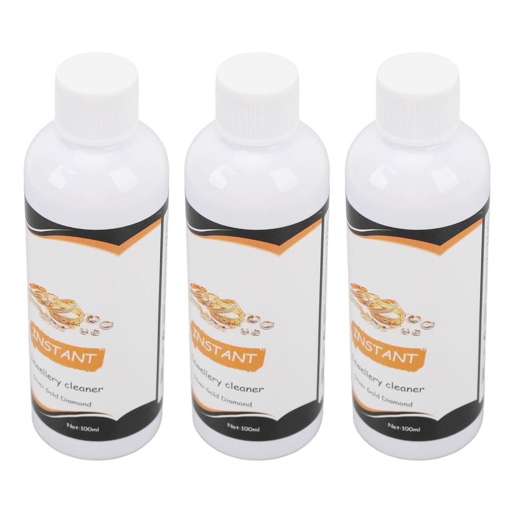 3 Bottles 100ml Jewelry Cleaner Liquid Surface Care Solution Decontamination Cleaning Agent for