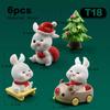 2025 Kawaii Easter Christmas Bunny Rabbit Figurine Mini Cute DIY Fairy Garden Decor Modern Home Landscape Desktop Ornament Gift