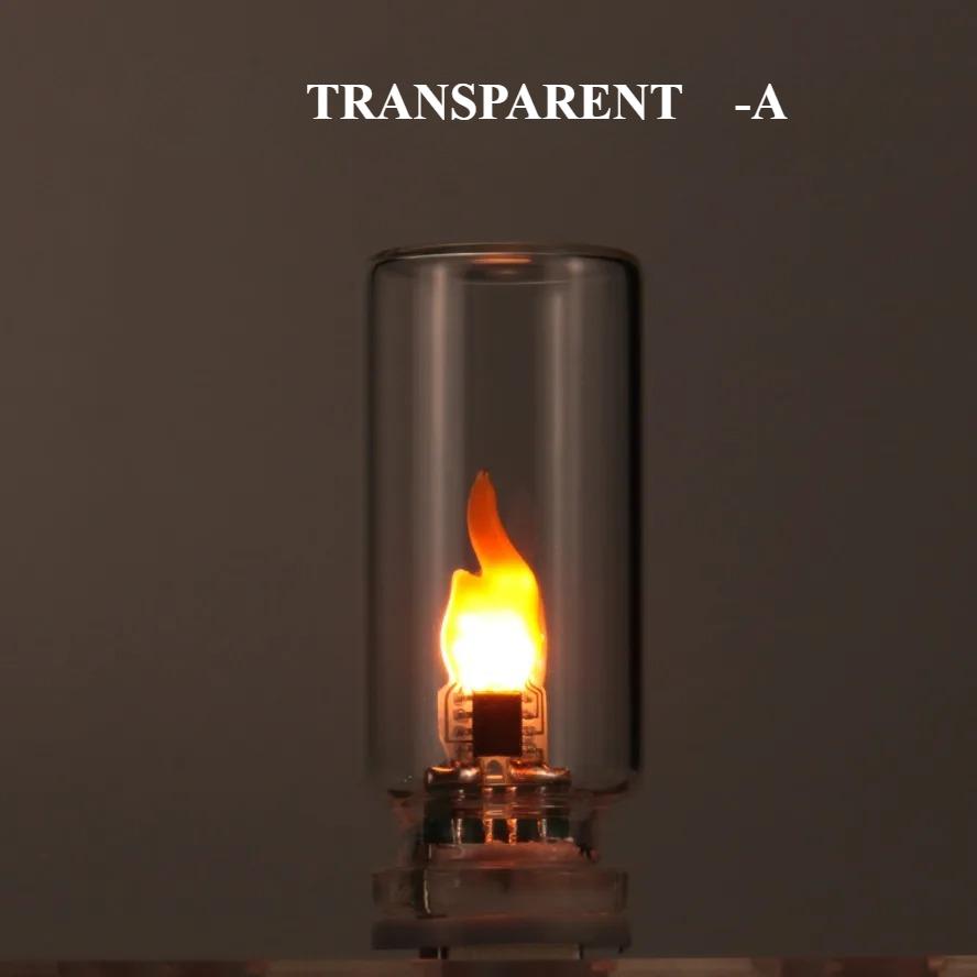 Car USB Flame Flickering Night Light Frosted Clear Glass LED Flickering Dynamic Candle Light DIY Car Home Atmosphere Lighting Neon Lights 4