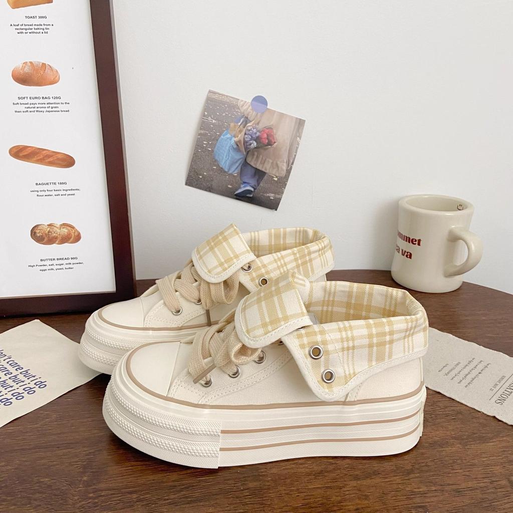 Клетчатые холщовые туфли два способа носить 22 новые осенние туфли нишевые кеды спорт