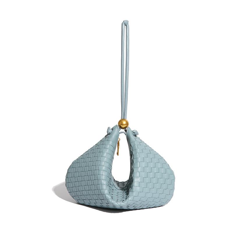 Тканые сумки большой вместимости, женская фактура, популярные сумки-пельмени, нишевый дизайн, повседневные и универсальные, сумки на одно плечо подмышкой