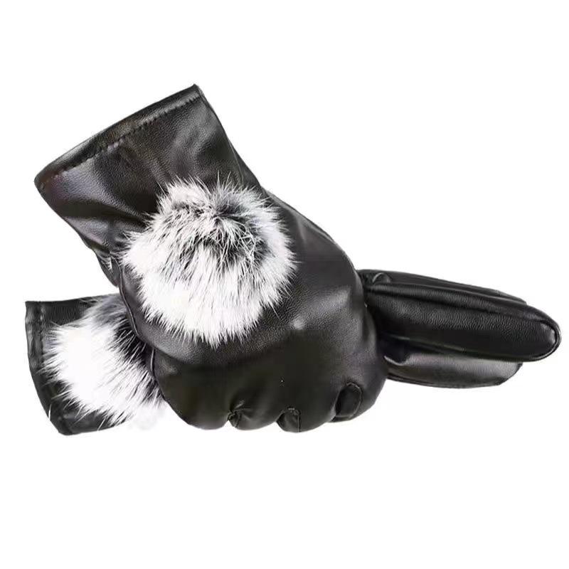 Кожаные зимние перчатки с сенсорным экраном - на флисовой подкладке, ветрозащитные, водонепроницаемые, теплые для холодной погоды и езды на мотоцикле